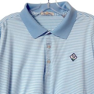 Peter Millar Vintage Blue Striped Polo Golf Shirt Size XXL